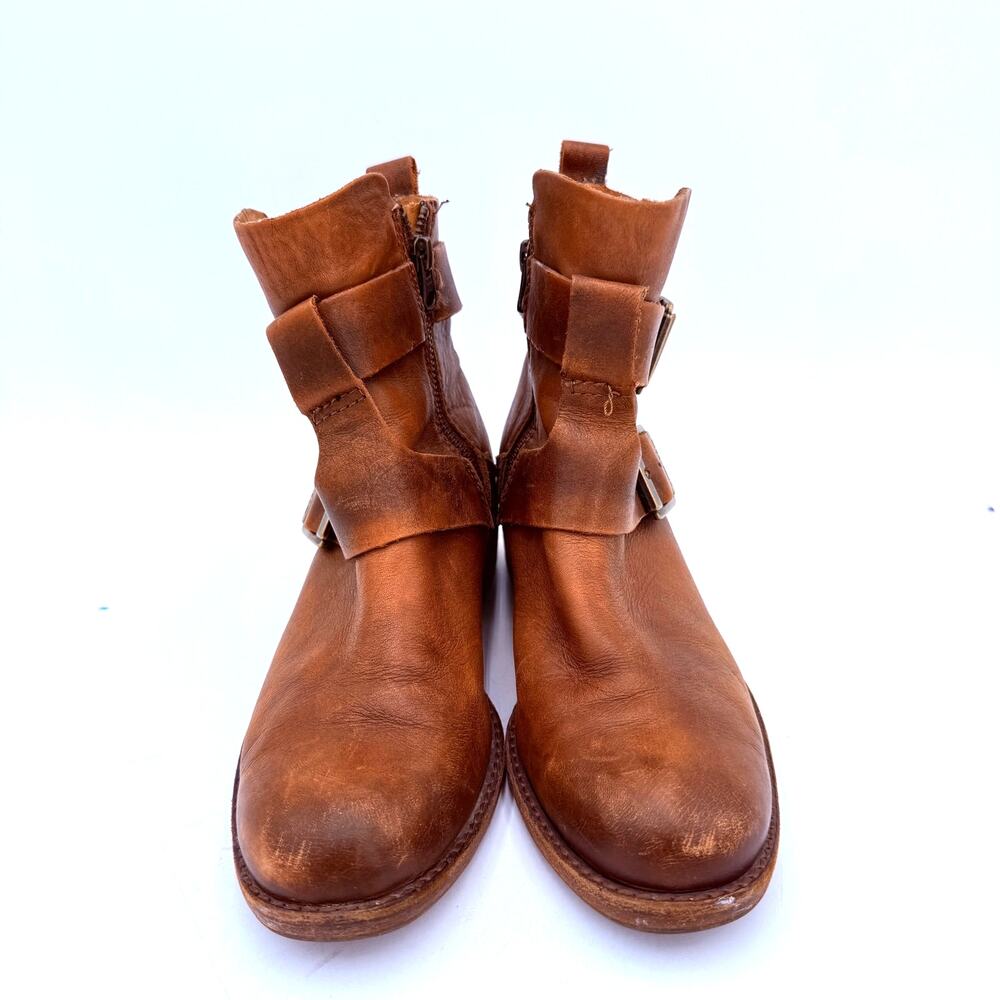 Kork-Ease Women's Brown Leather Carsyn Ankle Buckle Biker Boots Size 7 / 38 - Picture 3 of 10